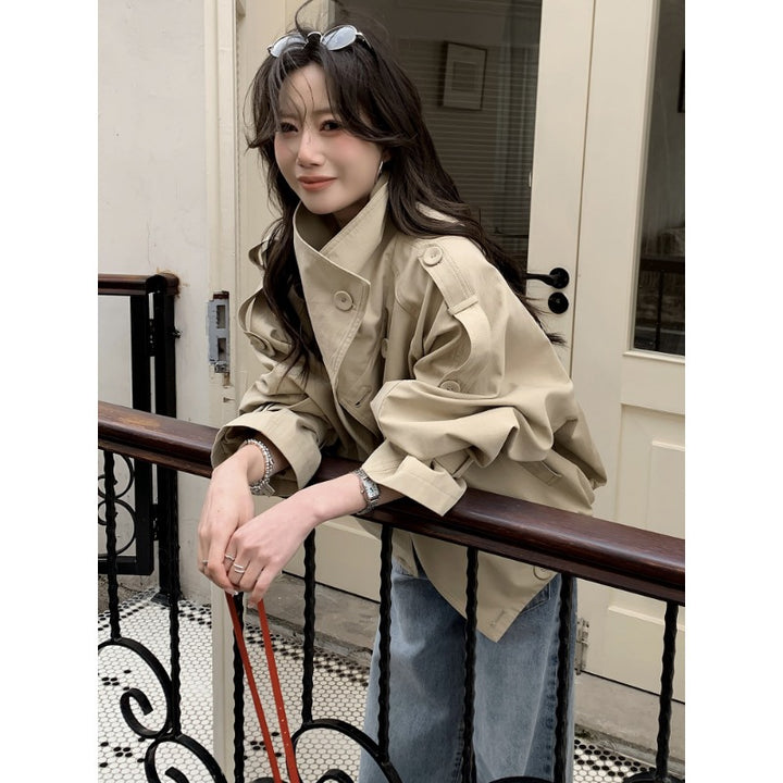 Women's Oversized Trench Coat Jacket with Wide Cut and Epaulettes Mune Fashion