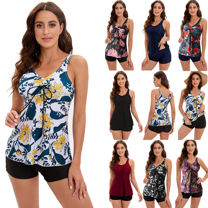 Ladies Floral Tankini Set with Shorts Mune Fashion