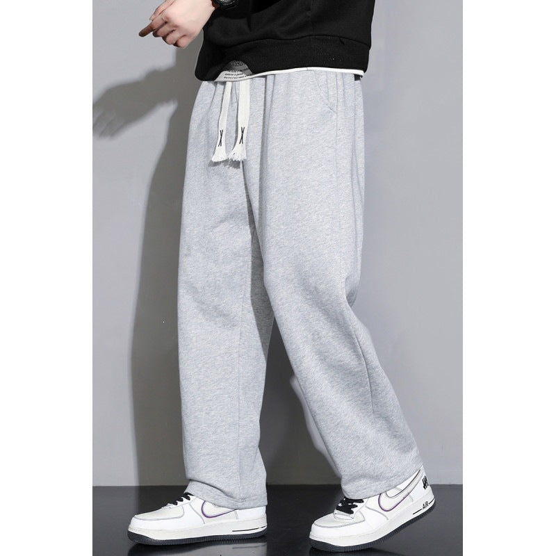 Men's Relaxed-Fit Jogging Pants made of French Terry with wide leg and drawstring Mune Fashion