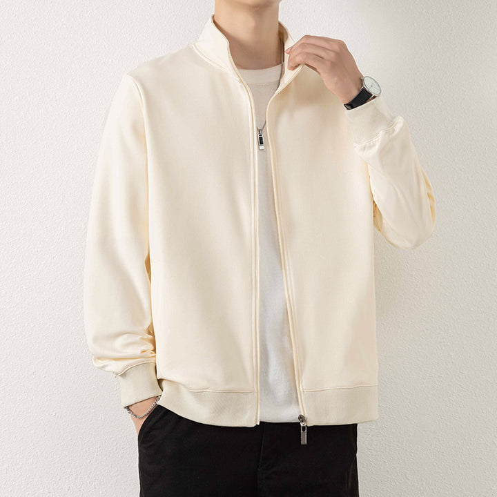 Men's Minimalist Zip Blouson Jacket made of technical stretch material with stand-up collar Mune Fashion