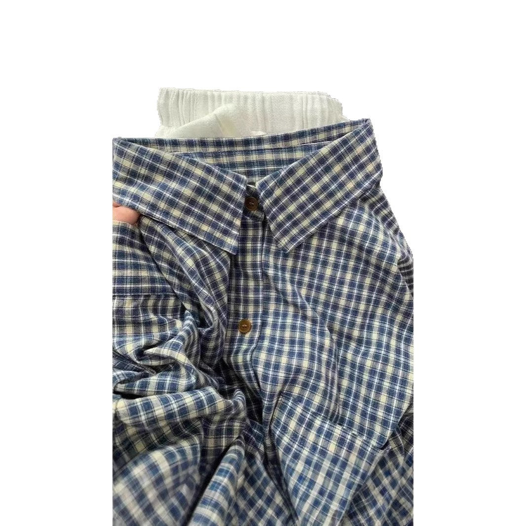 Men's Casual Checkered Long Sleeve Shirt Mune Fashion
