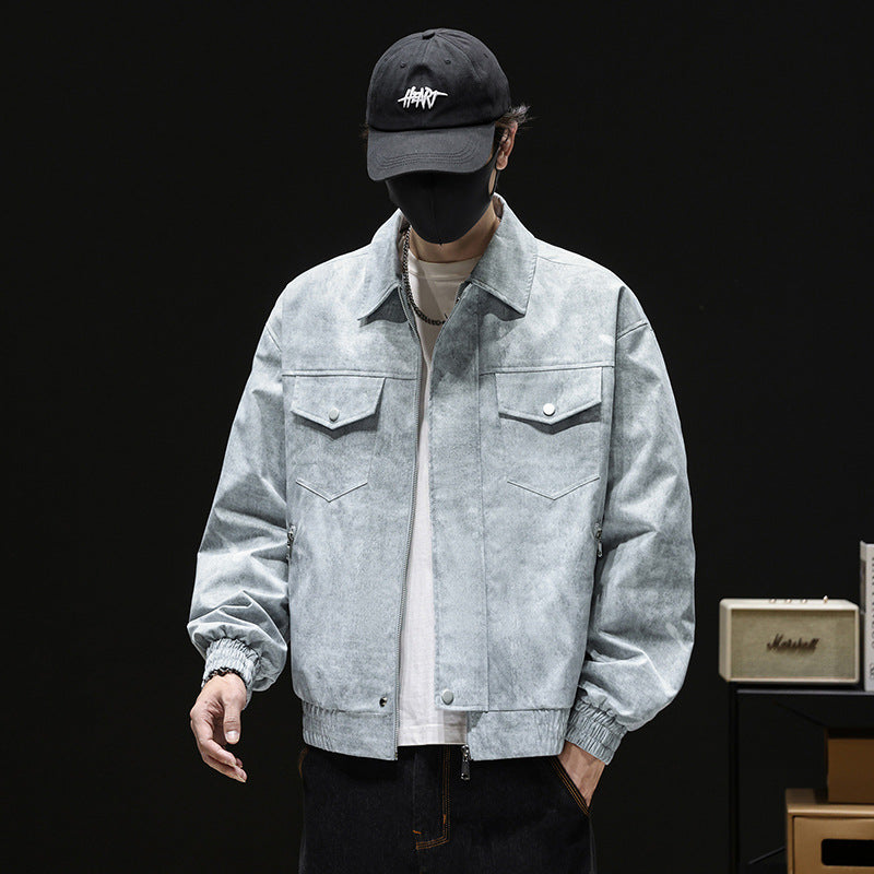 Men's Trendy Suede Bomber Jacket
