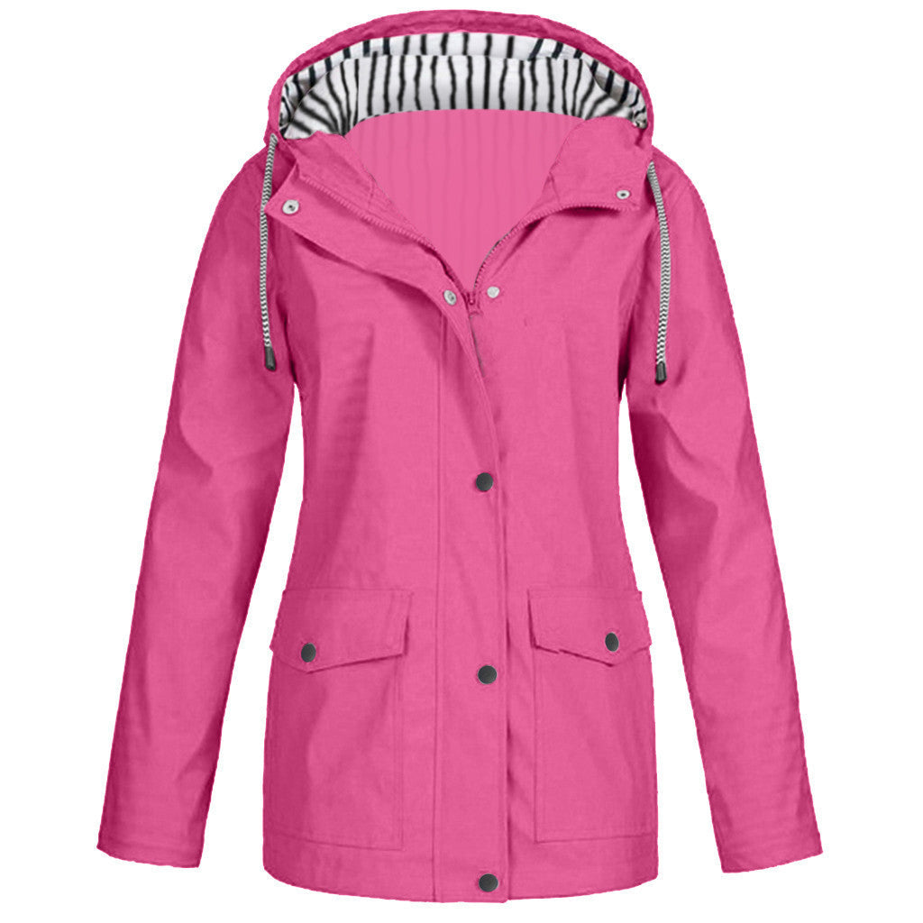 Women's waterproof parka with hood, drawstring and patch pockets Mune Fashion