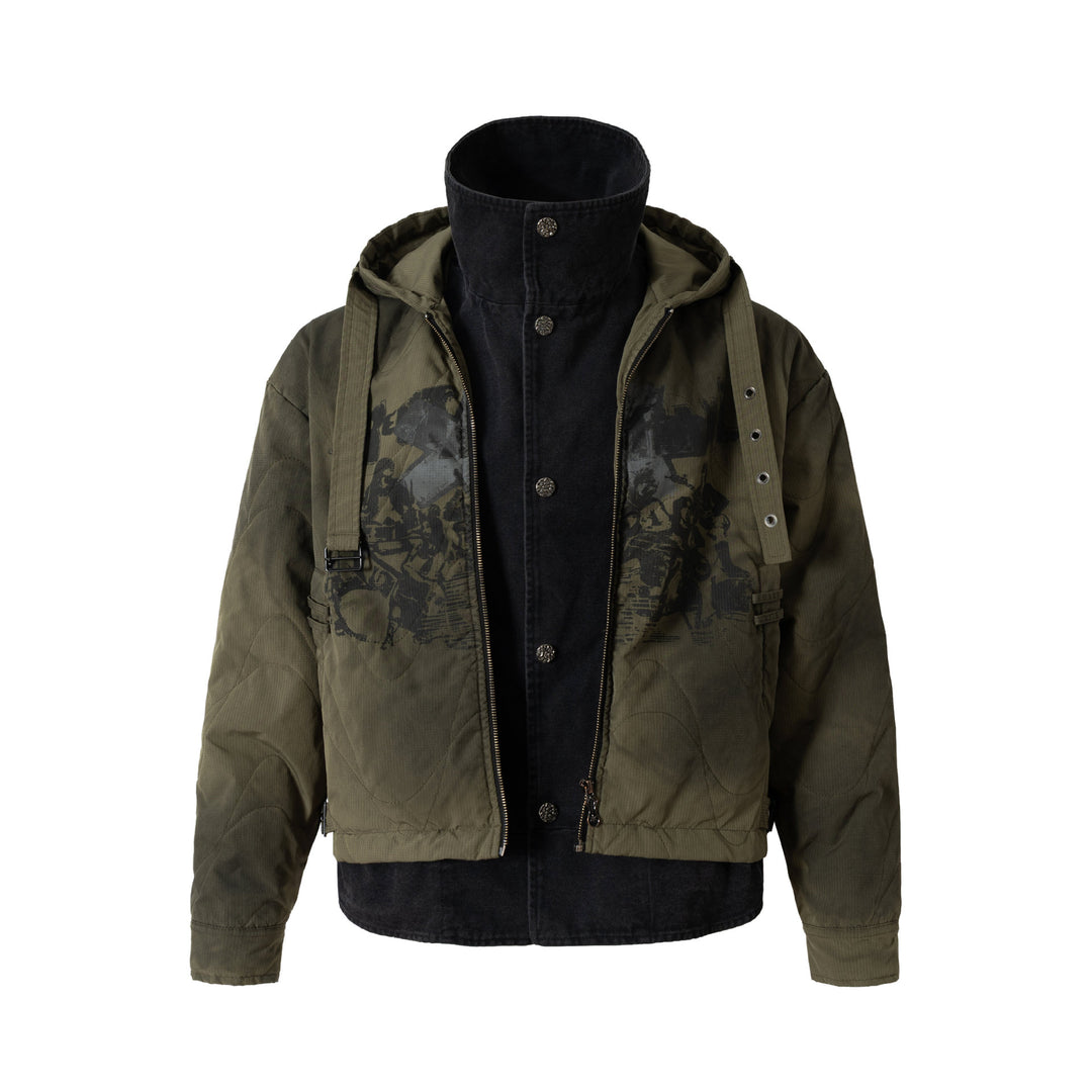 Men's Short Field Parka with modular inner lining, hood, and cargo pockets Mune Fashion