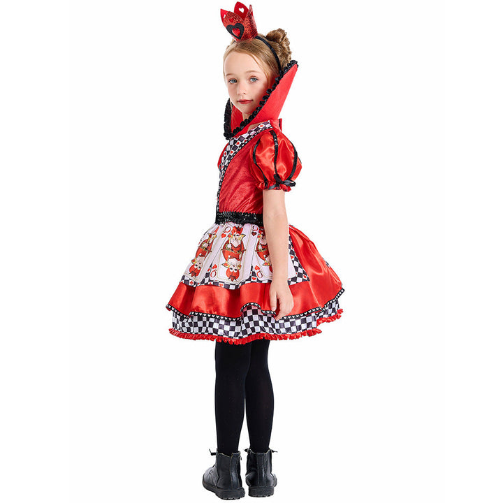 Girls Fairytale Heart Lady Costume with Crown and Tulle Skirt Mune Fashion