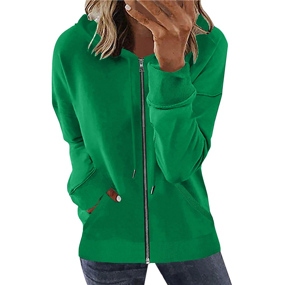 Women's hooded jacket with full zipper, kangaroo pockets and elastic cuffs Mune Fashion
