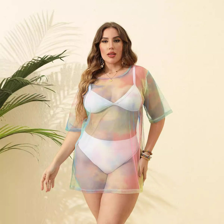 Women's transparent beach cover-up made of lightweight mesh material Mune Fashion