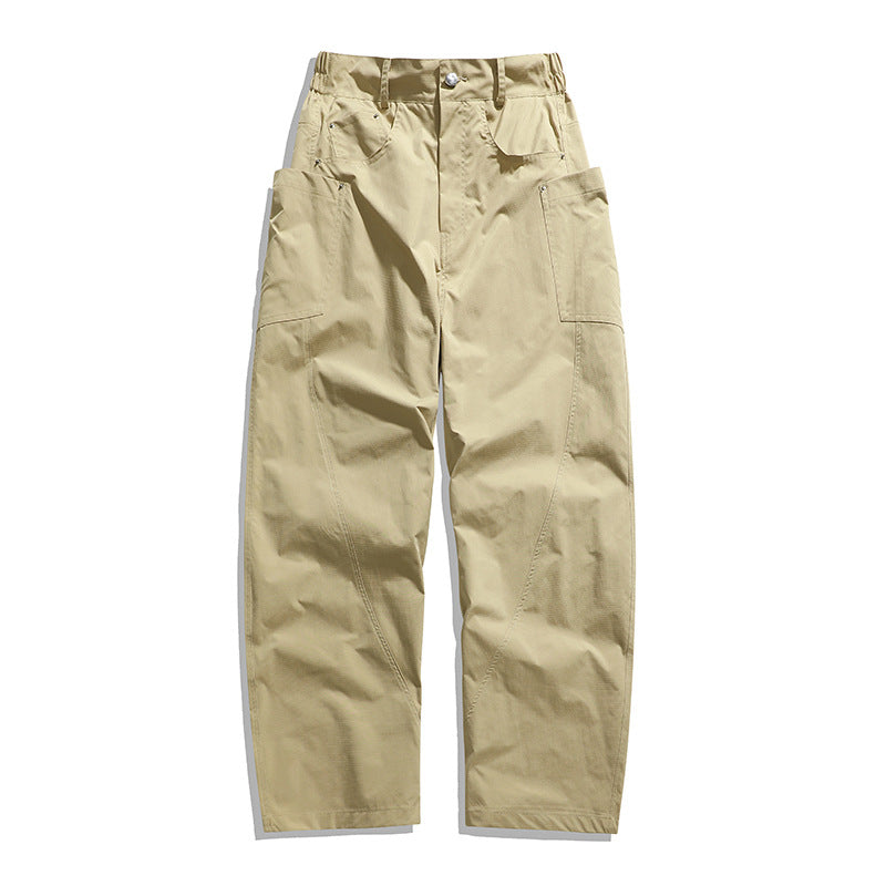 Men's Loose Workwear Cargo Pants with High Waist, Side Multi-Pockets & Casual Baggy Cut Mune Fashion