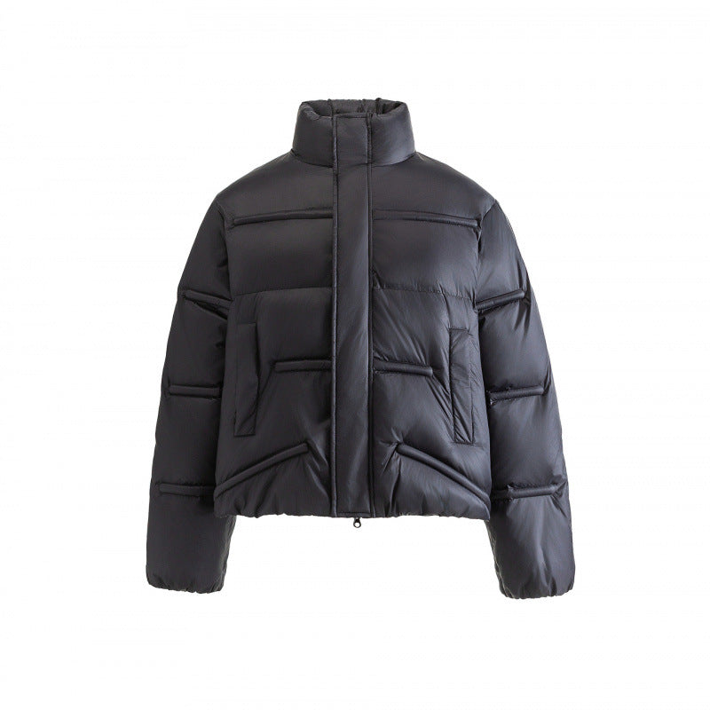 Unisex Short quilted padded jacket in a boxy cut with high stand-up collar Mune Fashion
