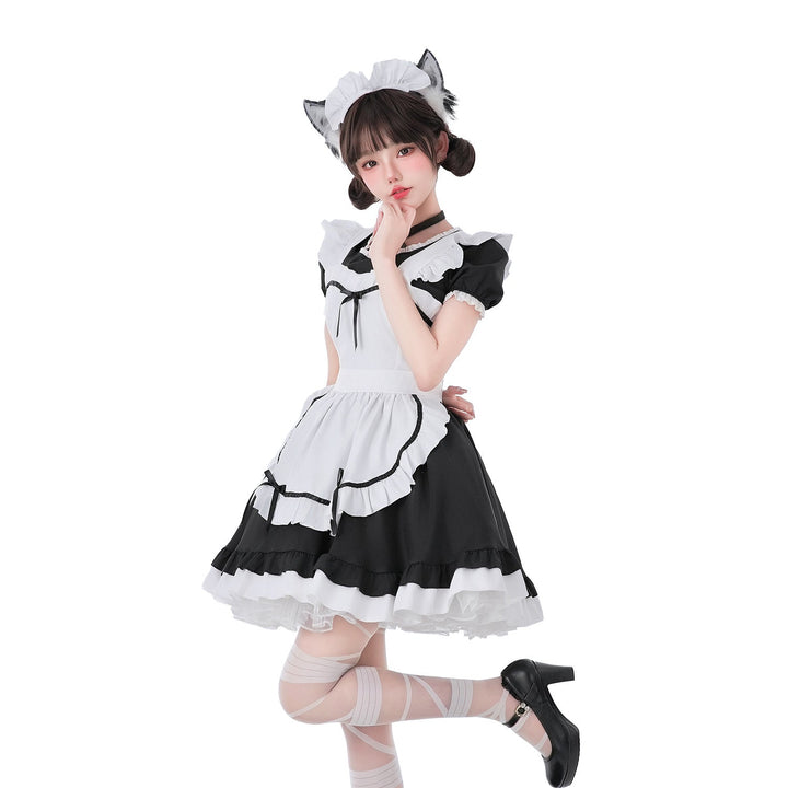 Women's playful maid dress with ruffle details and decorated apron dress Mune Fashion
