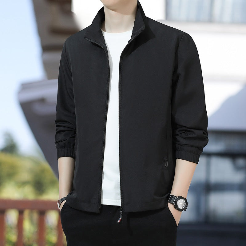 Men's Lightweight Transition Jacket with Stand-Up Collar Mune Fashion