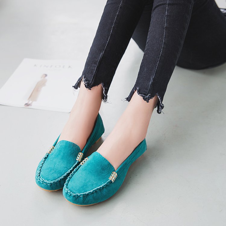 Women's comfortable velour leather moccasins with padded insole Mune Fashion