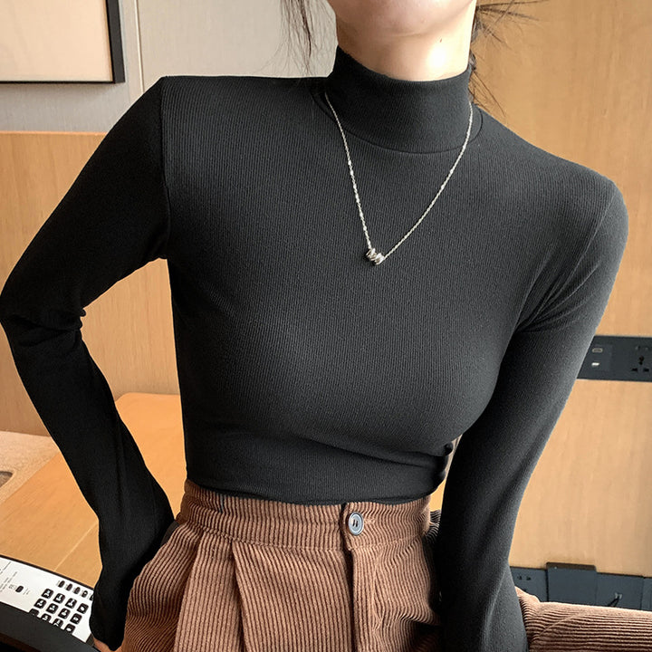 Ladies Elegant and Figure-hugging Long Sleeve Roll Neck Top Mune Fashion