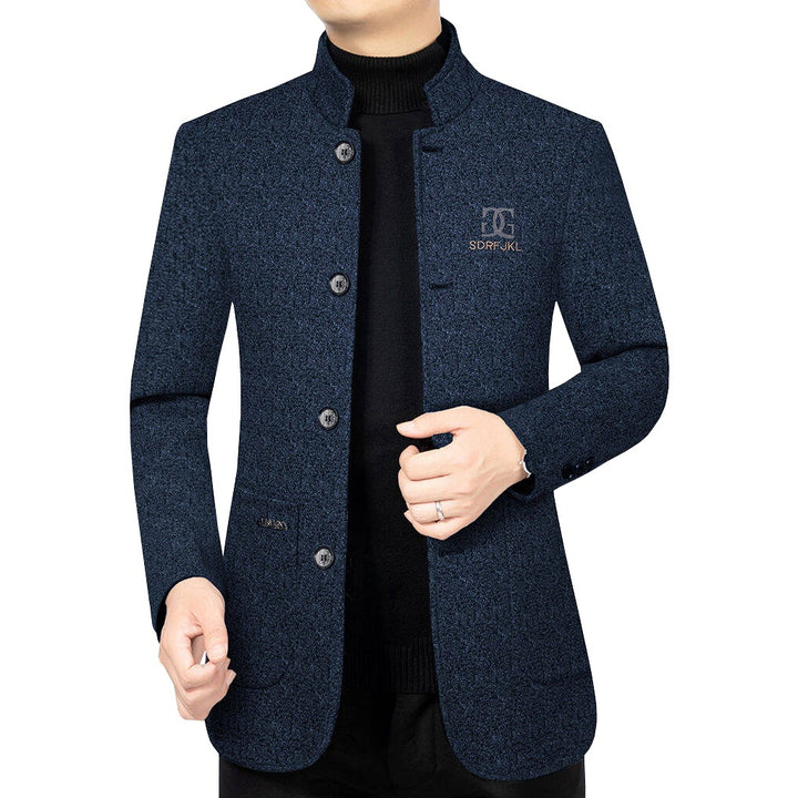 Men's Modern Stand-Up Collar Blazer in Travel Style with Padded Lining Mune Fashion