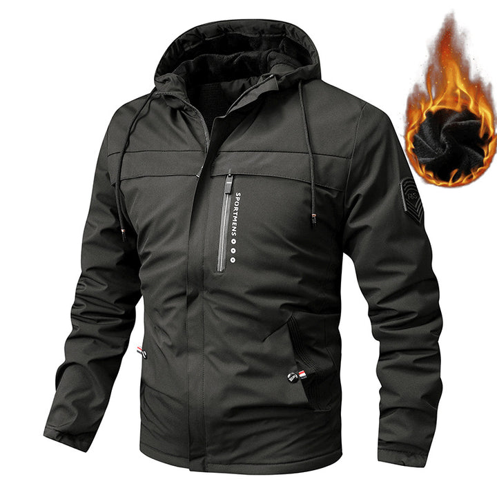 Men's padded softshell thermal jacket with hood and cozy fleece lining Mune Fashion