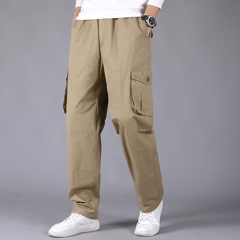 Men's cargo pants in utility style with elastic waistband, straight leg, and patch flap pockets Mune Fashion