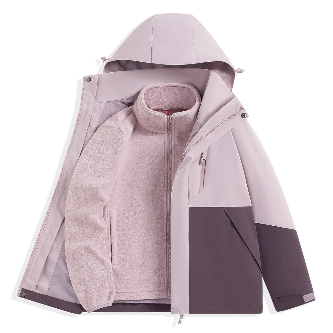 Men's two-layer outdoor parka with removable fleece inner jacket and hood Mune Fashion