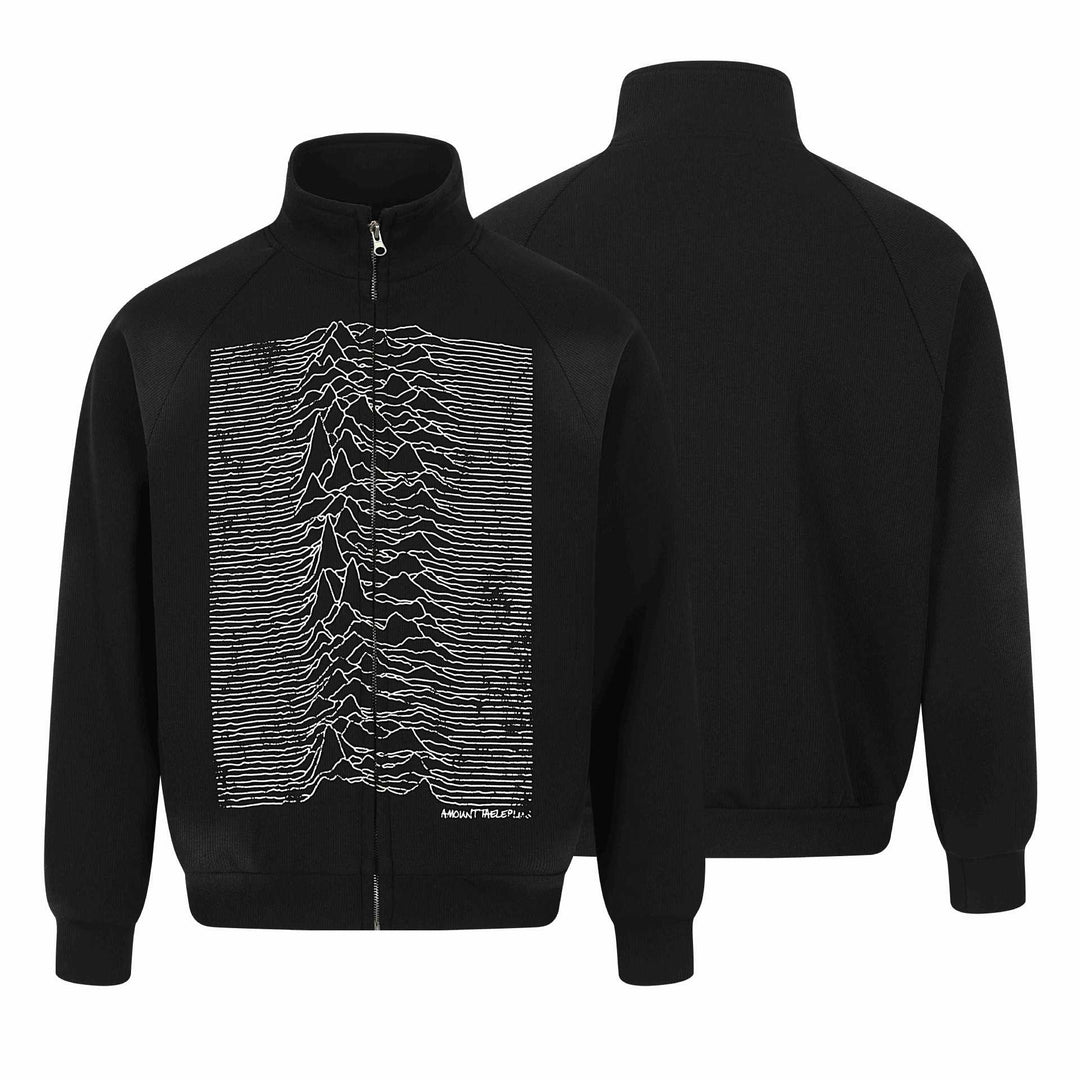 Unisex Graphic Training Jacket with Standing Collar, Raglan Sleeves and Full Zip Mune Fashion