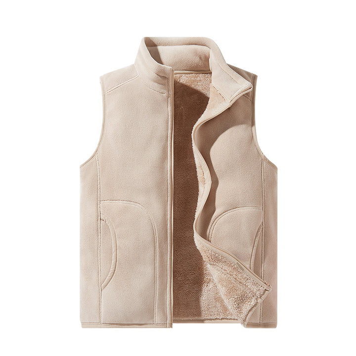 Women's lightweight microfleece vest with full zip, high collar, and soft teddy lining Mune Fashion