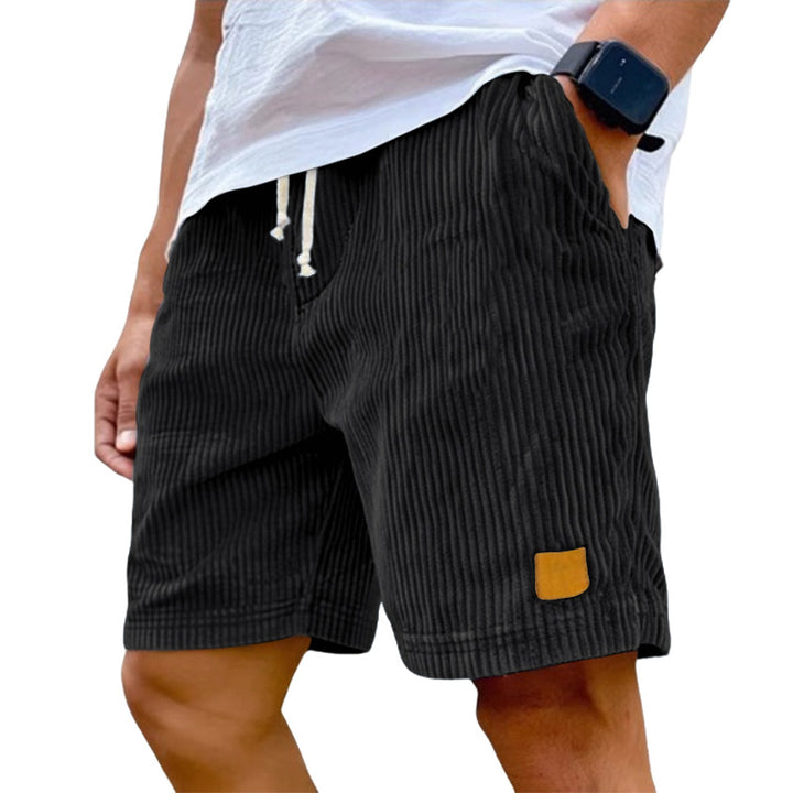 Men's fine corduroy shorts with elastic drawstring waistband, drawstring and deep side pockets Mune Fashion