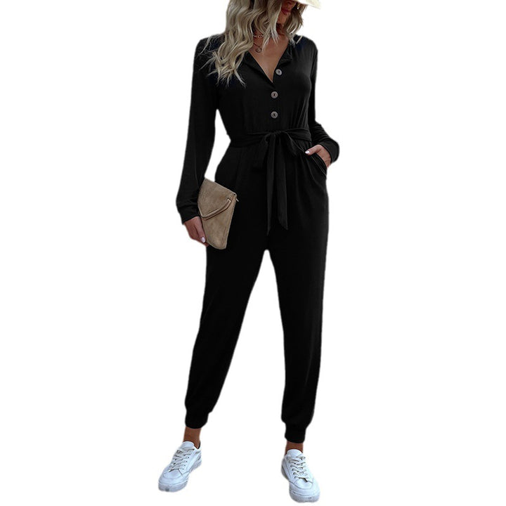 Women Casual Jumpsuit with Belt Mune Fashion