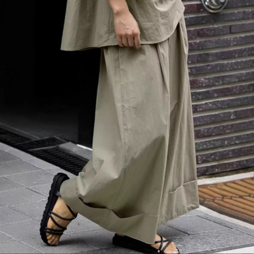 Women's Wide Palazzo Pants with High Waist and Wide Hem Mune Fashion