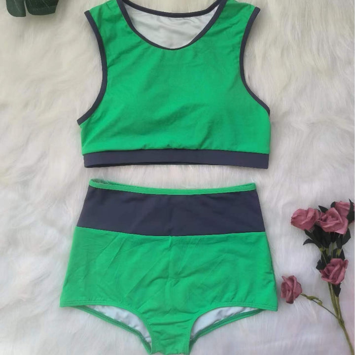 Women's Sporty Bikini Set with High-Cut Panty Mune Fashion