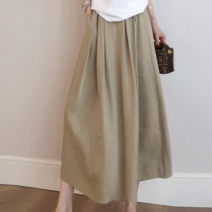 Ladies Elegant Midi Skirt with Flattering Pleats Mune Fashion