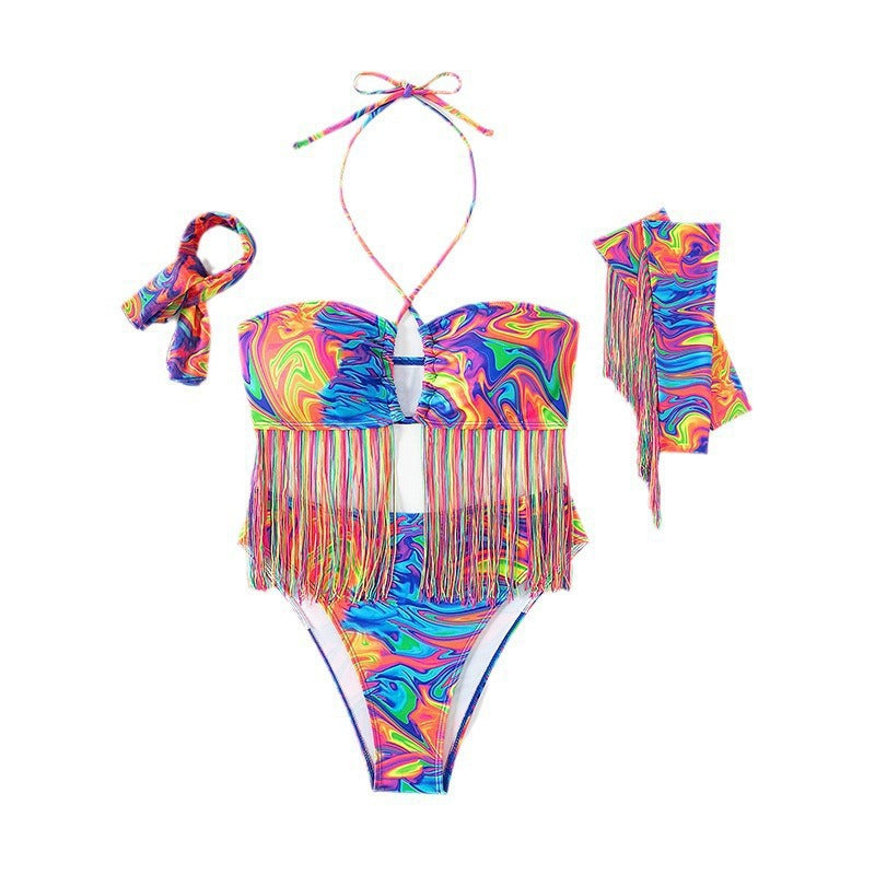 Women Colorful Beach Bikini with Fringes Mune Fashion