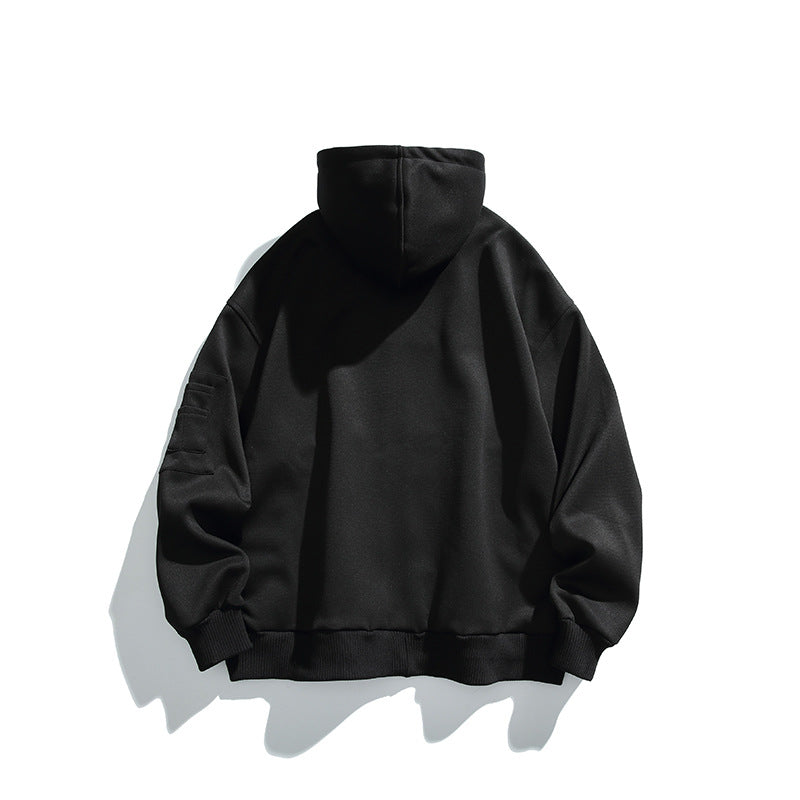 Unisex Oversize Hoodie Jacket with Front Zipper, Arm Pocket and Ribbed Hem Mune Fashion