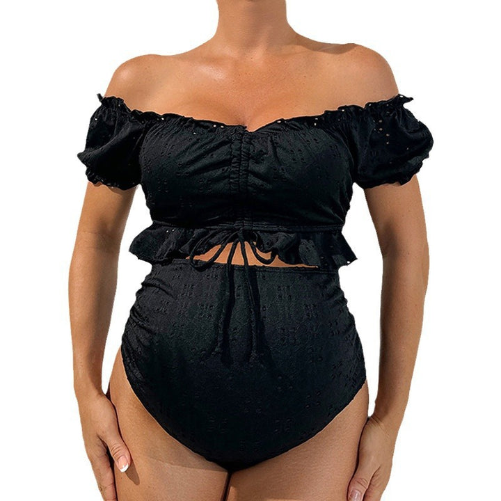 Women's tankini set with off-shoulder top and high waist briefs Mune Fashion