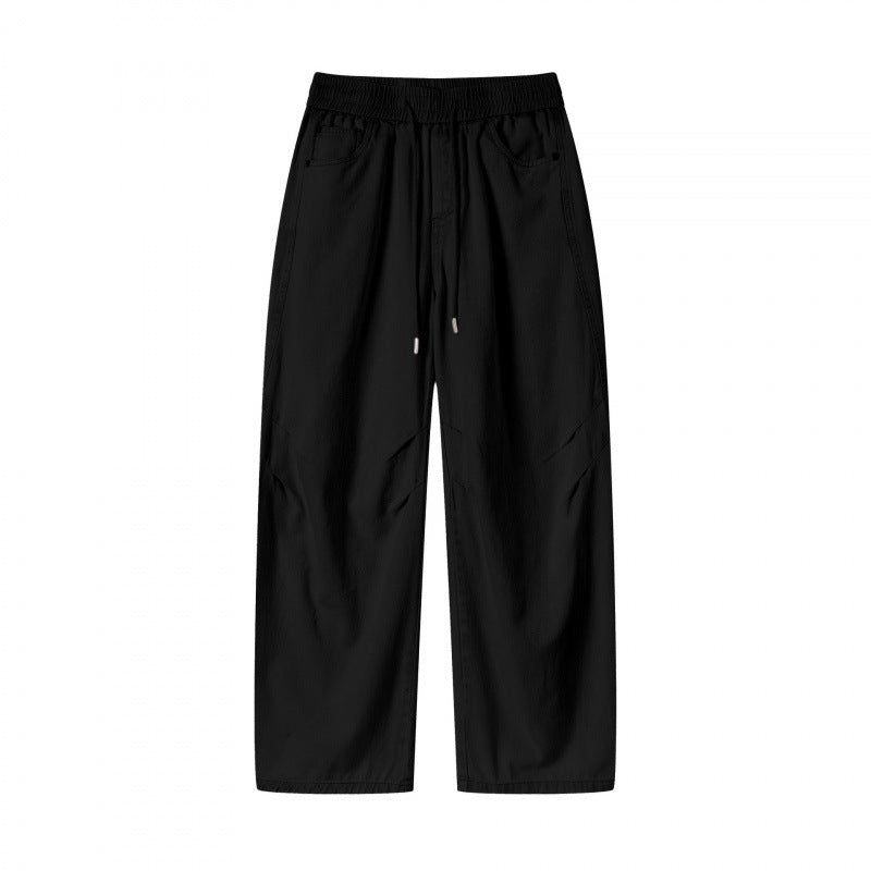 [Women] Wide culotte pants with high elastic waistband, drawstring and side pockets Mune Fashion