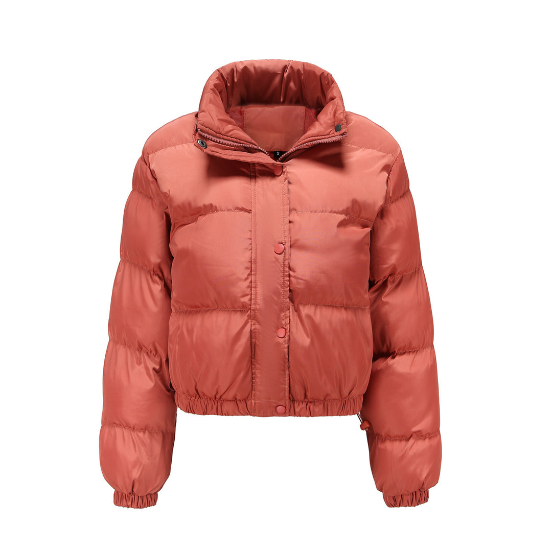 Women's short quilted winter jacket with stand-up collar and drawstring Mune Fashion