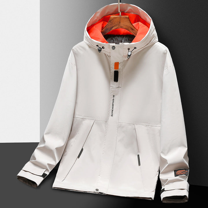 Men's Lightweight Utility Rain Jacket with Hood, Windproof Softshell and Reflective Inserts Mune Fashion