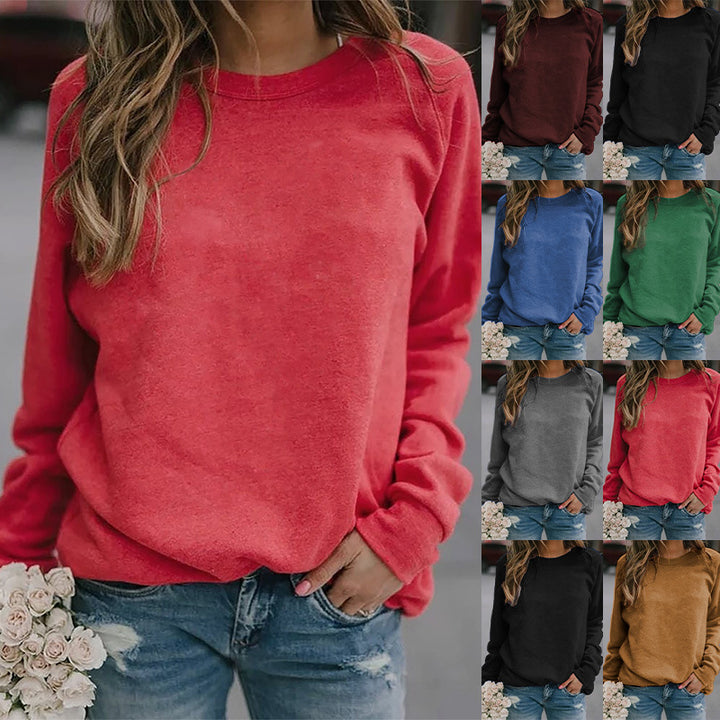 Women's Casual Oversized Sweatshirt with Crew Neck and Raglan Sleeves Mune Fashion