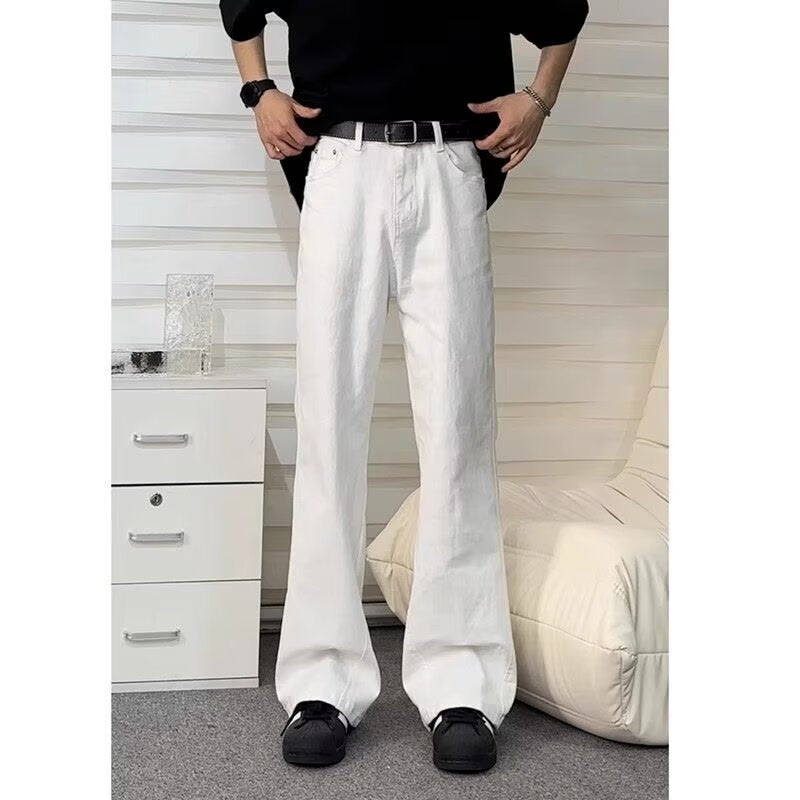 Men's Cotton Blend Pants with Straight Leg, Loose Fit, and Low Rise Mune Fashion