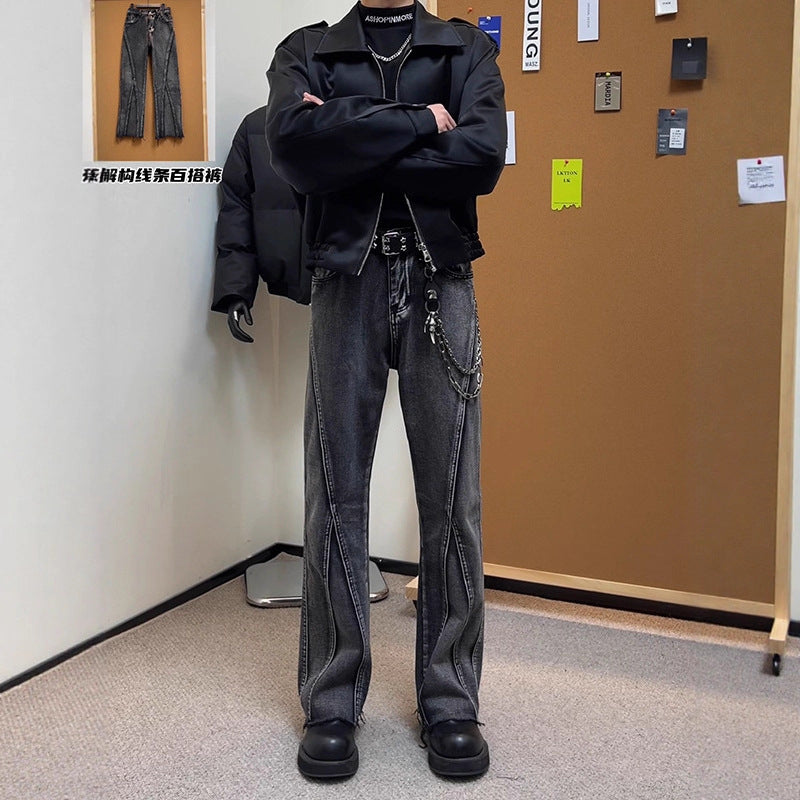 Men's Fashion High-Waist Jeans Mune Fashion