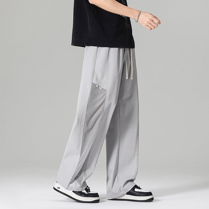 Men's leisure pants with mesh details
