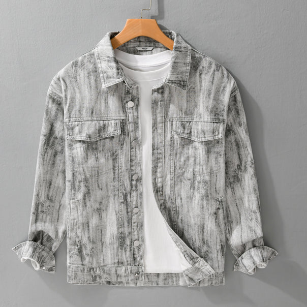 Men's denim jacket in acid wash look with oversized cut Mune Fashion