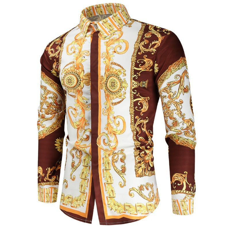 Men's Luxury Shirt with Impressive Baroque Pattern Mune