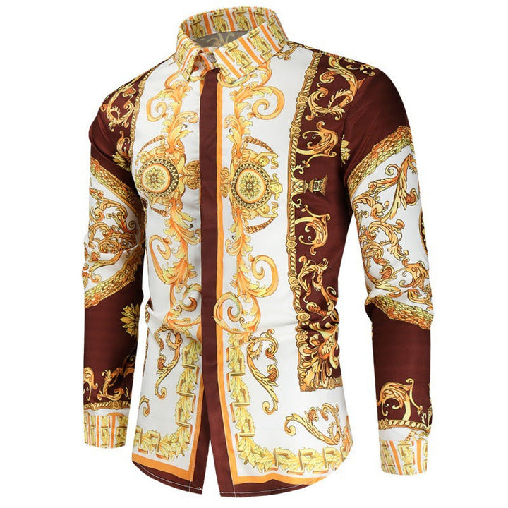 Men's Luxury Shirt with Impressive Baroque Pattern Mune