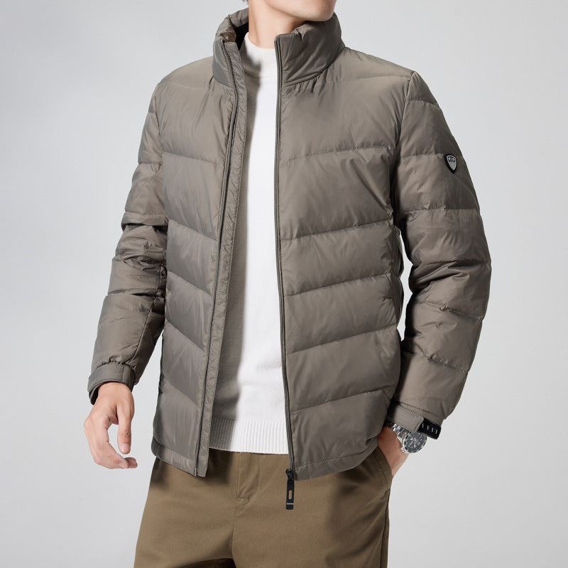 Men's lightweight quilted thermal jacket with stand-up collar and windproof insulation Mune Fashion