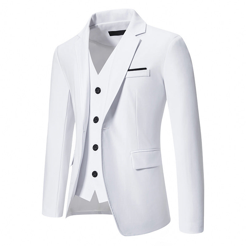 Men's elegant single-breasted blazer with matching vest and slim business cut Mune Fashion