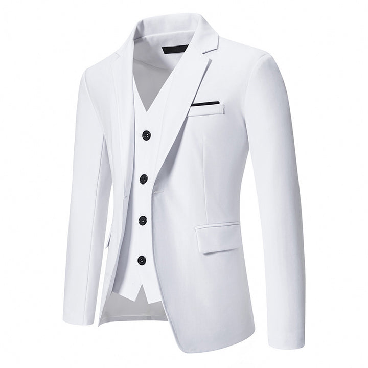 Men's elegant single-breasted blazer with matching vest and slim business cut Mune Fashion