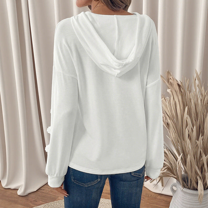 Women's hooded henley with lace inserts and casual tunic silhouette Mune Fashion