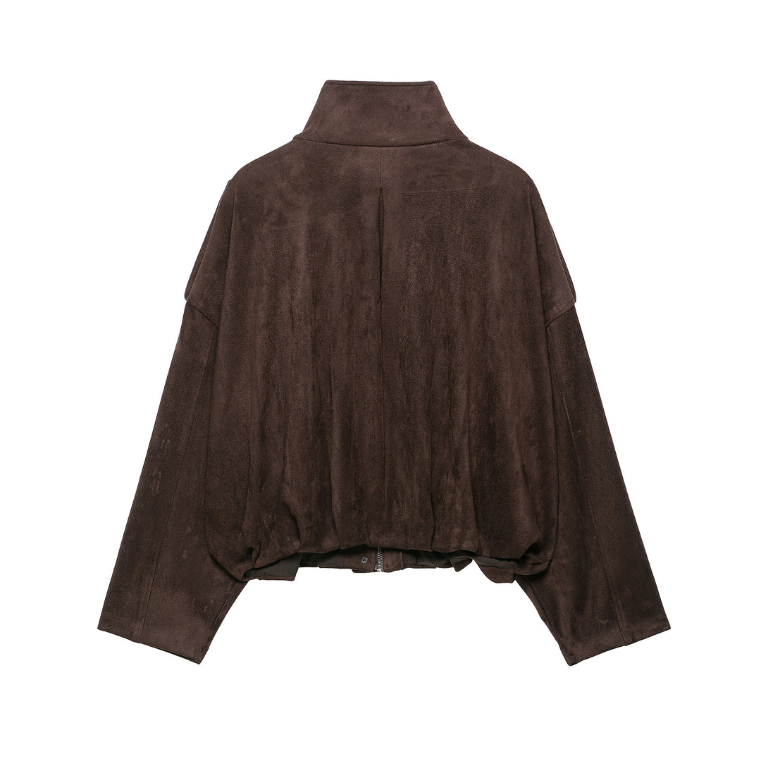 Women Short Suede-look Field Jacket Mune Fashion