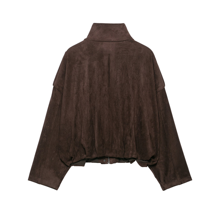 Women Short Suede-look Field Jacket Mune Fashion
