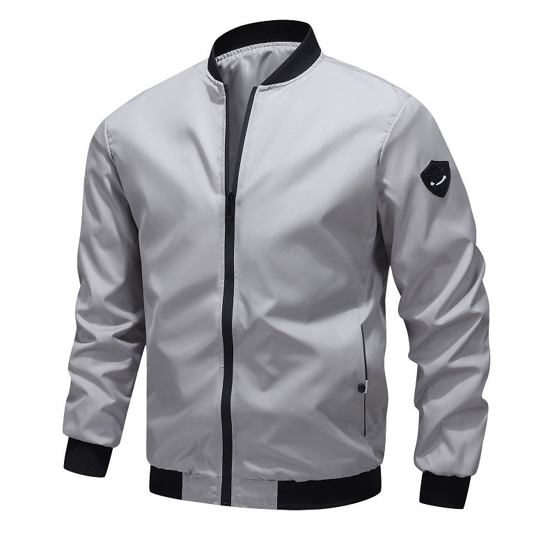 Men's lightweight water-repellent bomber jacket with zipper, ribbed hem & concealed pockets Mune Fashion