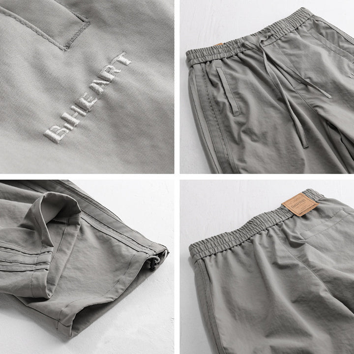 Men's Relaxed Jogger Chino with Drawstring Waist and Decorative Side Seams Mune Fashion