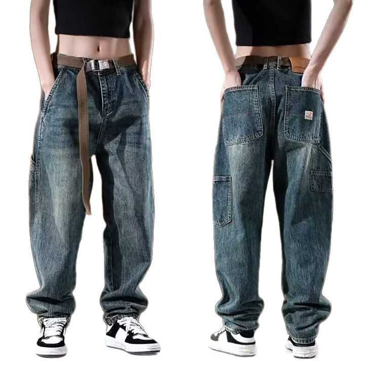 Women Wide Denim Pants with High Pockets Mune Fashion